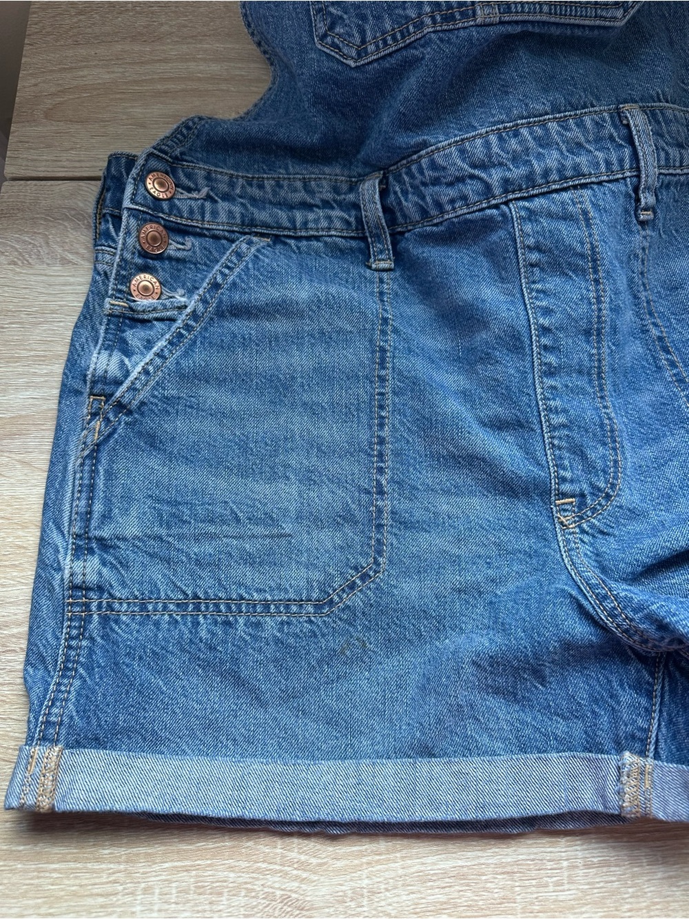 American Eagle Denim Short Overalls - Light Blue Women - Picture 12 of 12